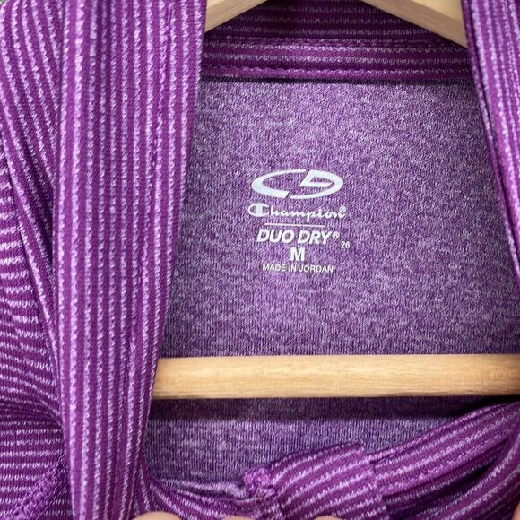 Champion Activewear Track Jacket Women M Medium Purple Striped High Neck Zipper - Picture 5 of 7